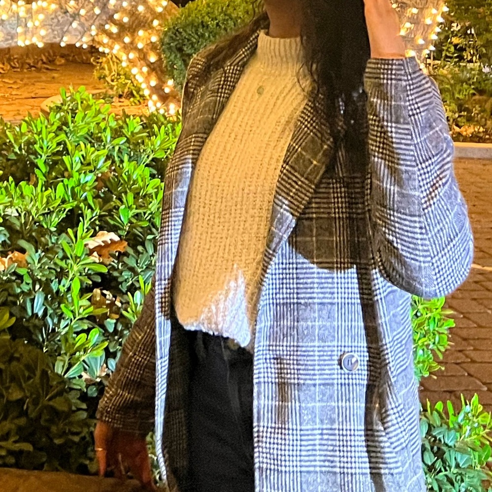 Debut Women's Light Grey Oversized Turtleneck Sweater